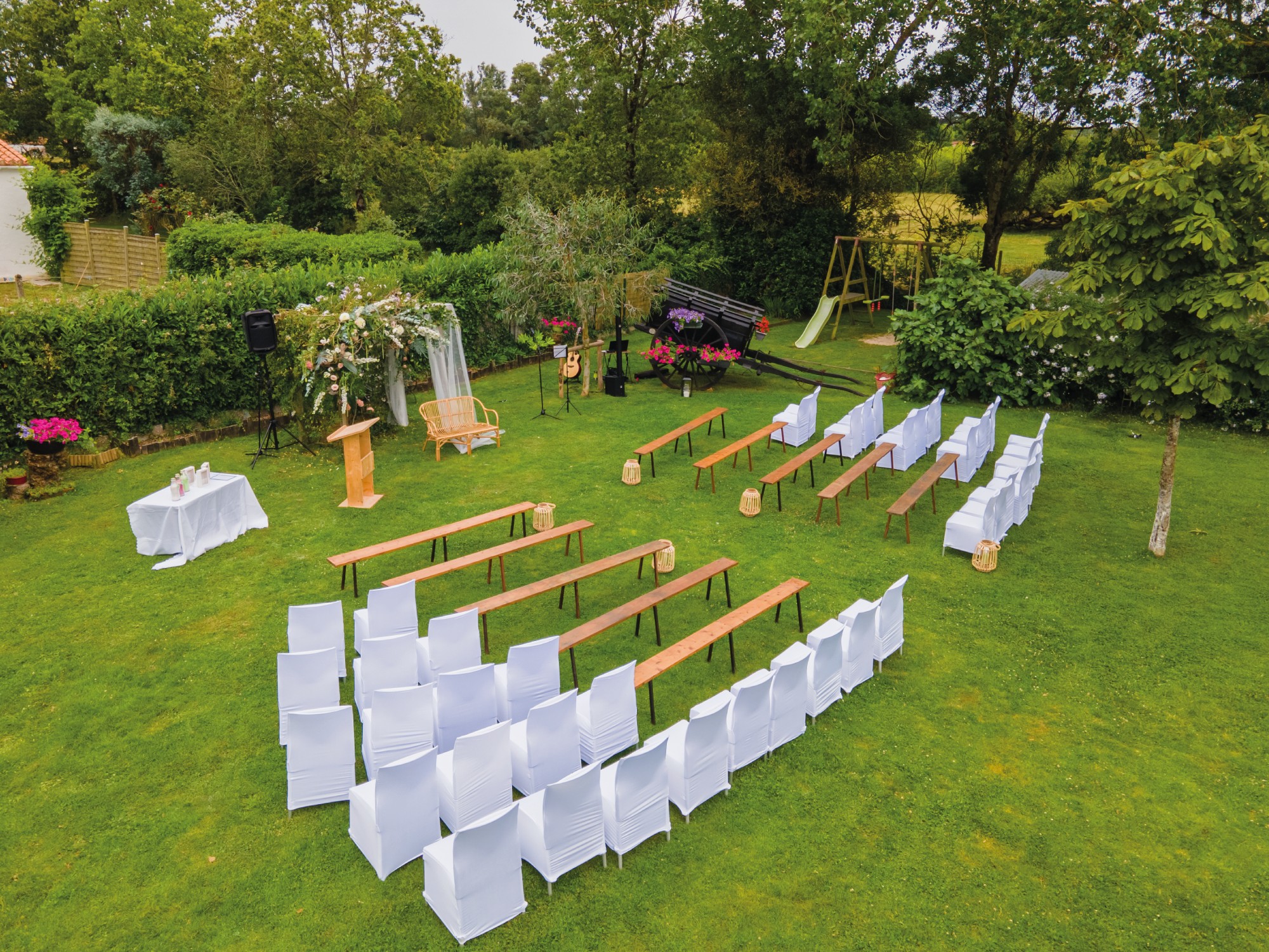 Photographie drone événementiel cérémonie mariage