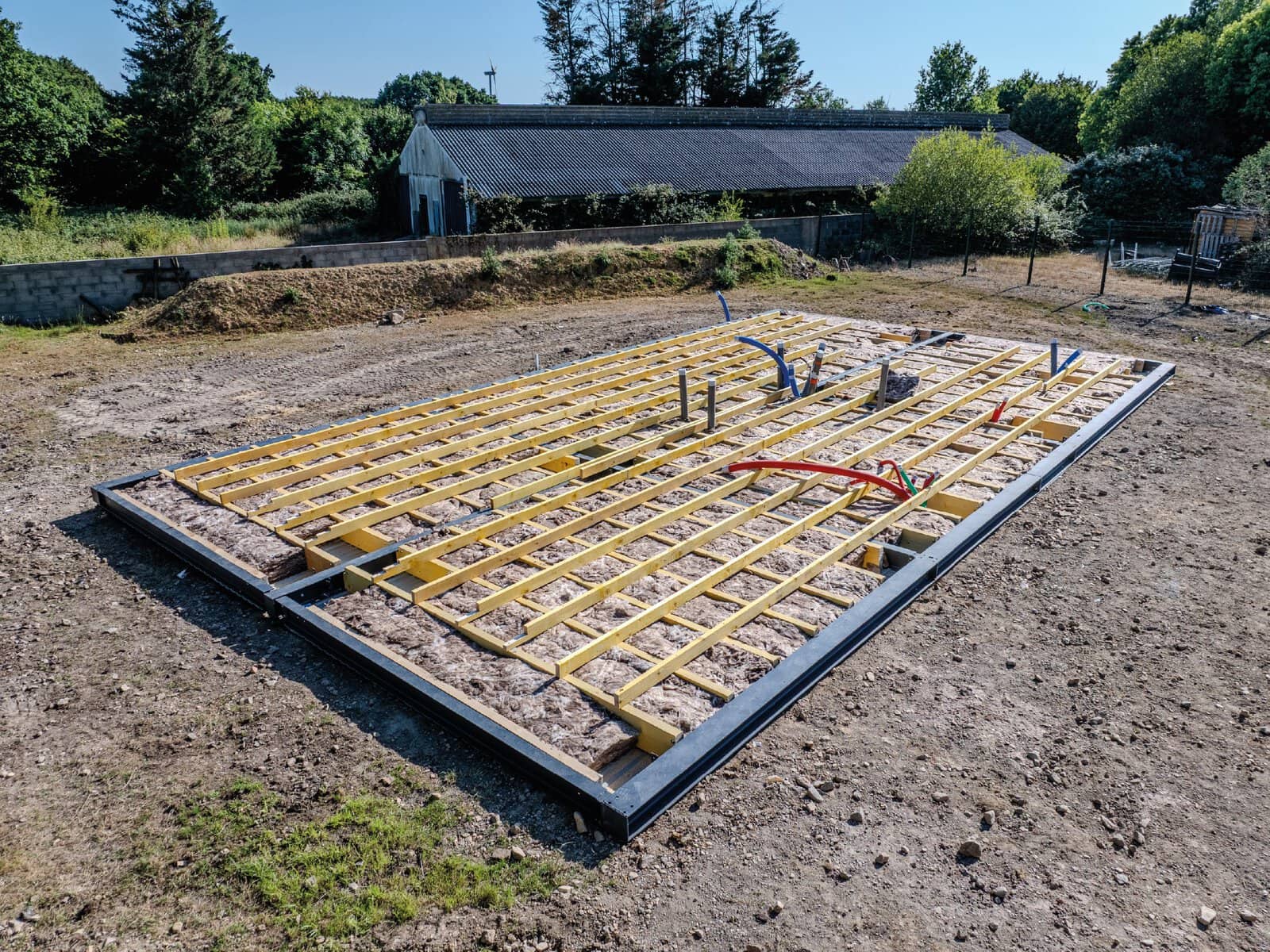 Plancher d'une maison en A par l'architecte challandais Ap2A. Photo drone.